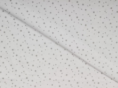 Bavlněné plátno Hvězdička šedá 2-7 mm na bílé